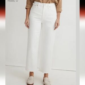 Madewell The Perfect Vintage Wide Leg Crop Jeans White Size 29